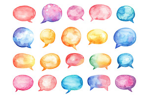 Beautiful Speech Bubbles Set Modern, an Illustration by LadadikArt