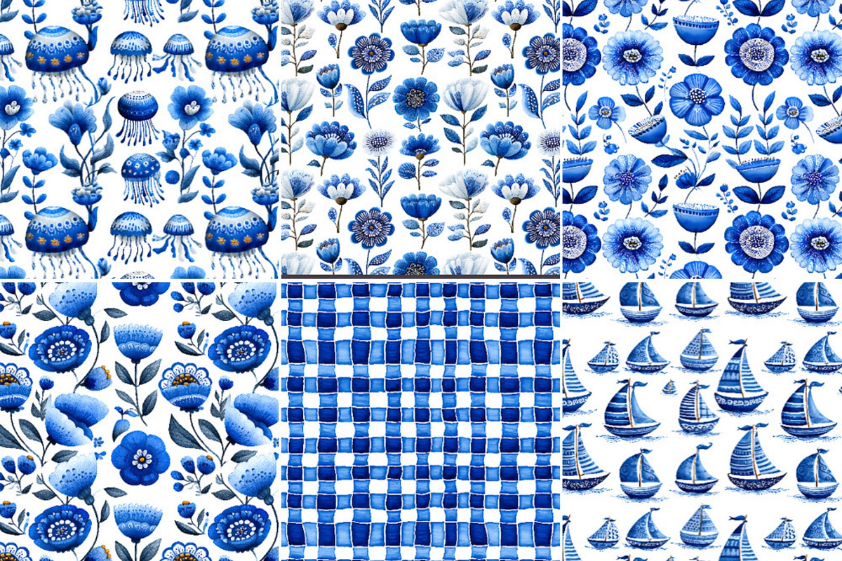 Sea Toile Clipart and Patterns, a Decorative Illustration by Nicole Branger Art (Photo 15 of 28)