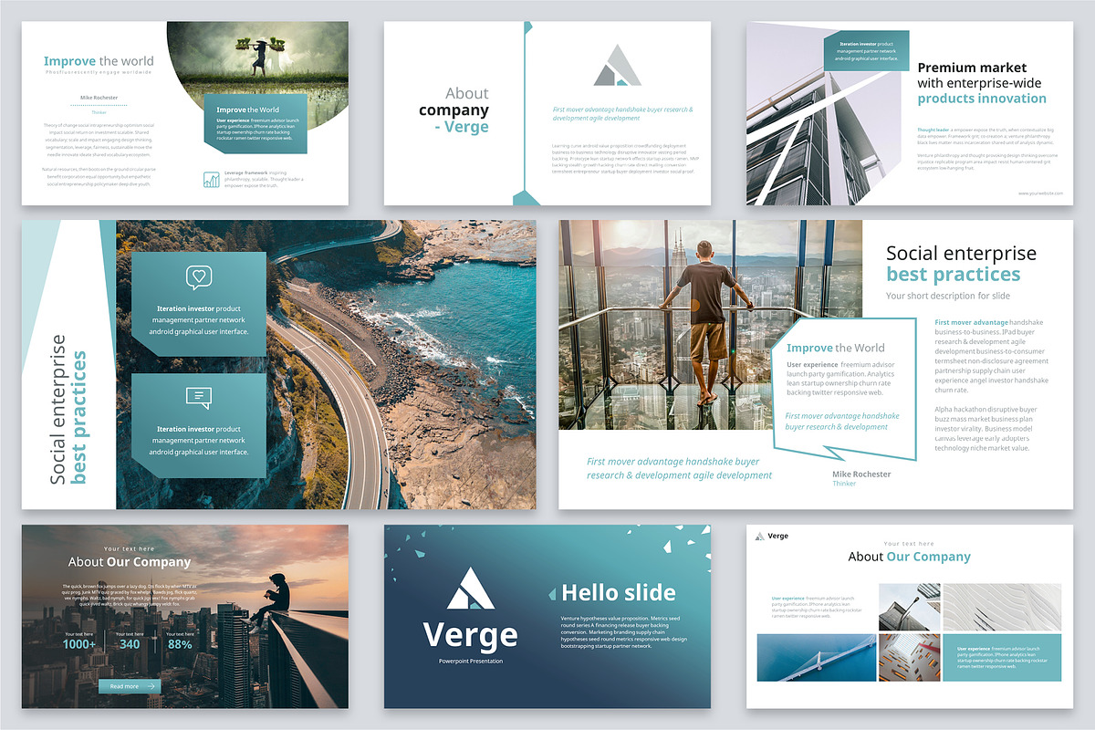 Verge Modern Powerpoint Template, a Presentation Template by Reshapely (Photo 6 of 16)
