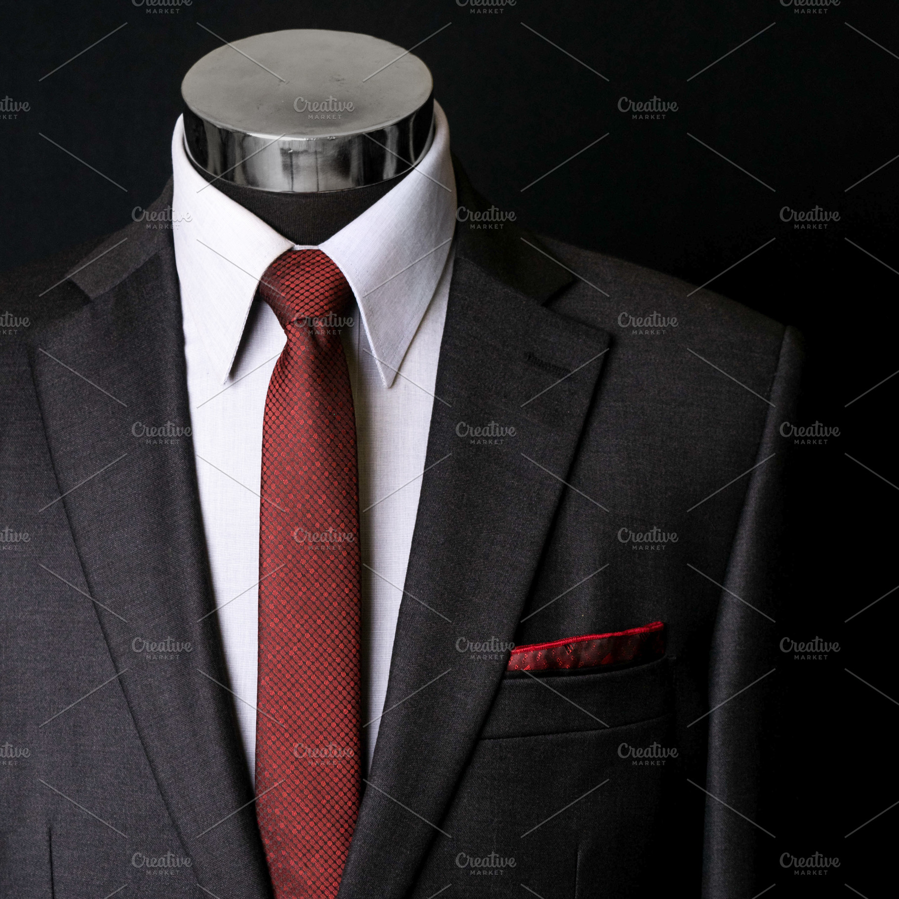 Elegant Black Suit with Red Tie, a Business Photo by Re-5 Photography
