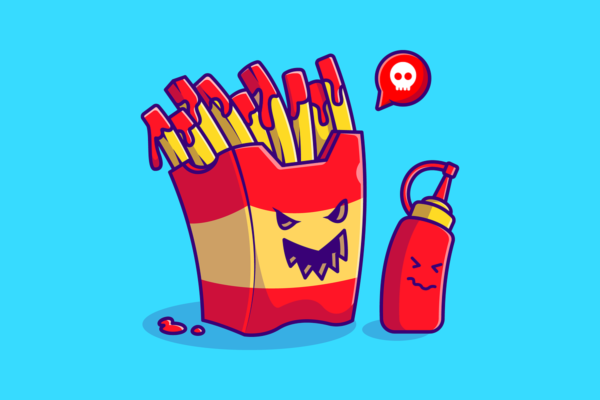 Cute French Fries With Sauce Bottle, a Food Illustration by Catalyst Labs (Photo 2 of 3)