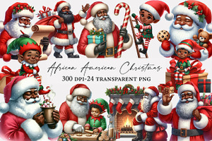 African American Christmas Clipart, an Illustration by Designworld