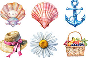 Preppy Summer Coastal Girl Clipart, an Illustration by Designking (Thumbnail 5 of 5)