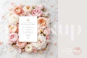5x7 Spring Floral Invitation Mockup