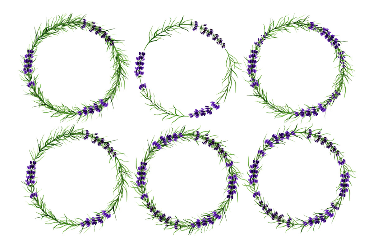 Lavender wreaths, alphabet, pattern, an Illustration by Floralis (Photo 3 of 6)