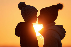 Silhouette of a mother and child, a Person Photo by MistyDay