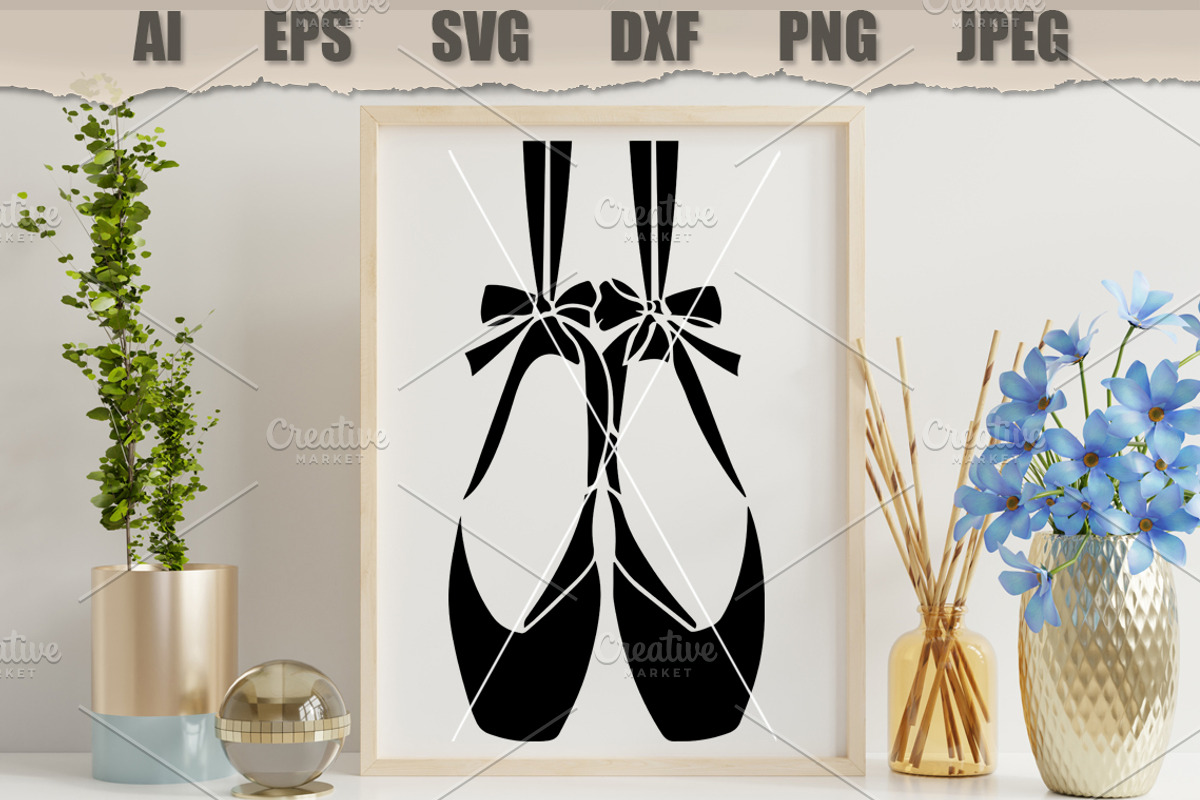 Stencil Ballet Pointe Shoes, a Decorative Illustration by MARYCRAFTIRIA (Photo 3 of 3)