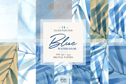 Blue watercolor abstract backgrounds