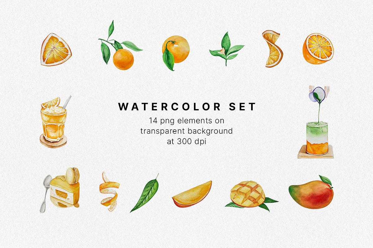 Watercolor - Orange and Mango, a Decorative Illustration by bylin_illustration (Photo 2 of 6)