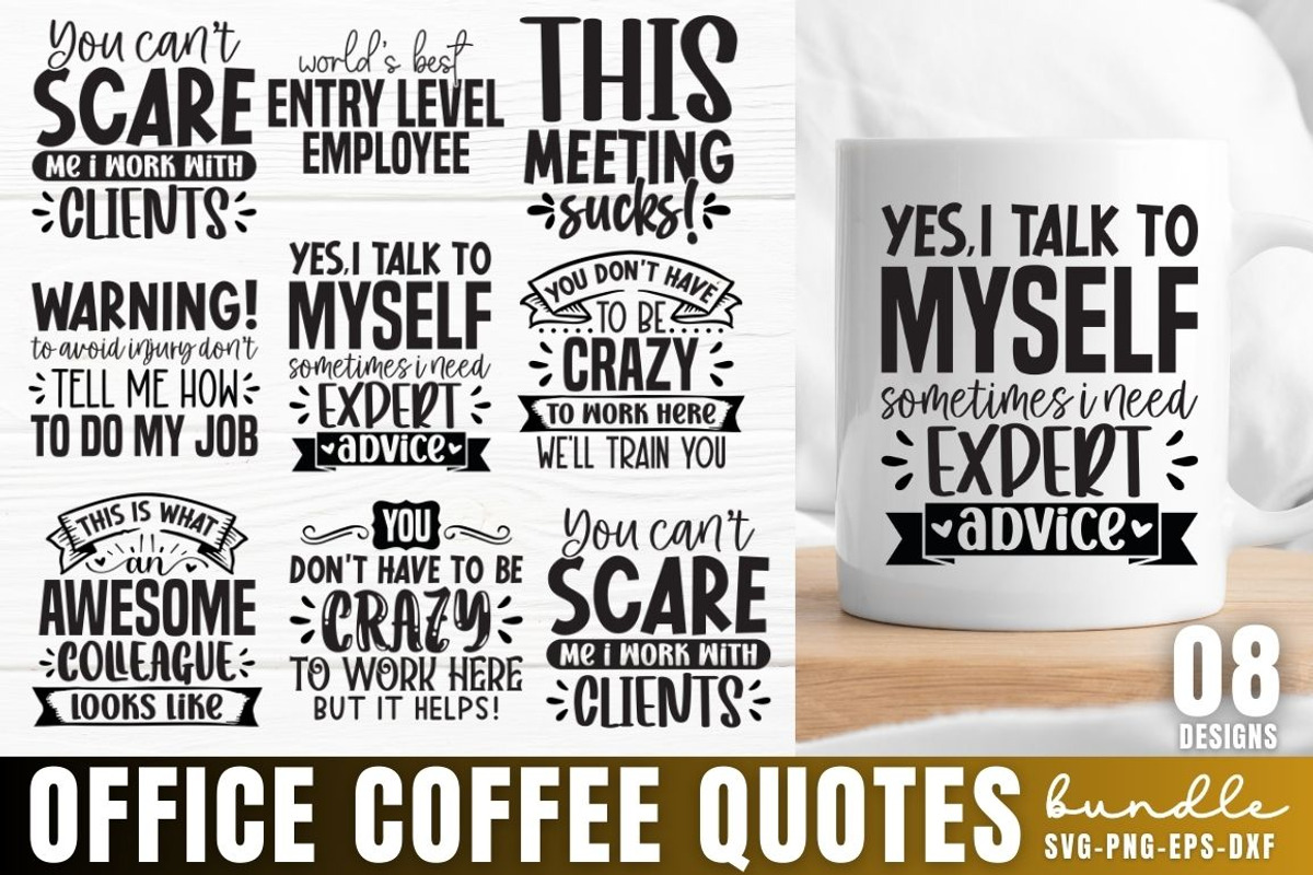 Office Coffee Quotes SVG Bundle, an Object Graphic by Design's Dark (Photo 1 of 12)