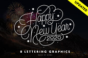 Happy New Year Lettering Graphics, an Illustration by Davihero (Thumbnail 1 of 12)