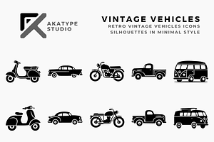 Retro Vintage Vehicles, a Solid Icon by Akatype Studio