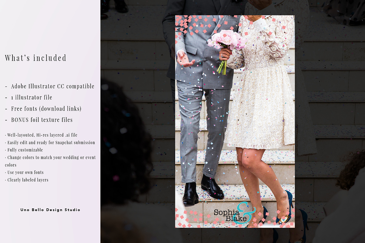 Sweet Love Wedding Geofilter, a Social Media Template by Uno Bello Design Studio (Photo 3 of 3)