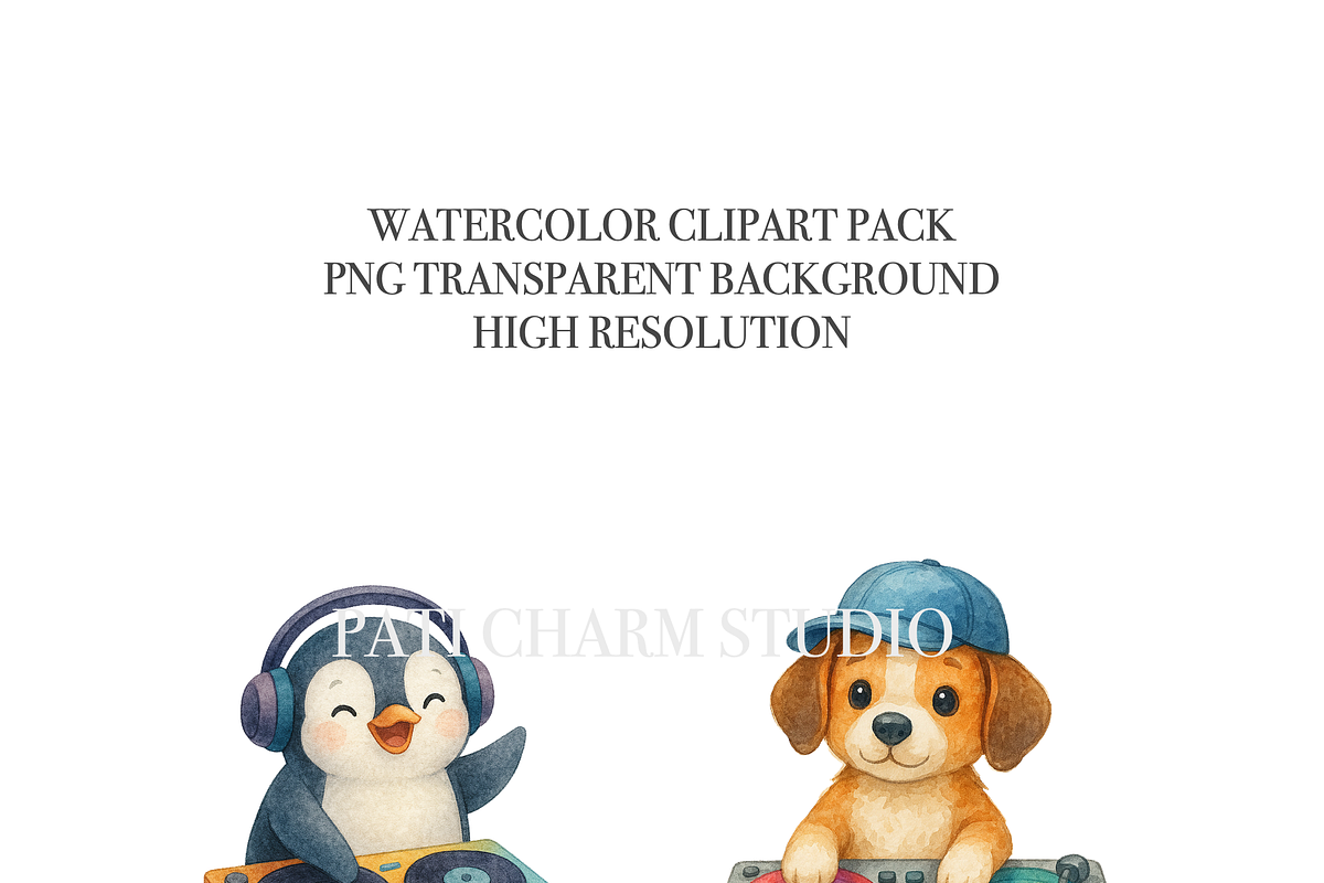 16 DJ Clipart, a Decorative Illustration by Pati Charm Studio (Photo 4 of 8)