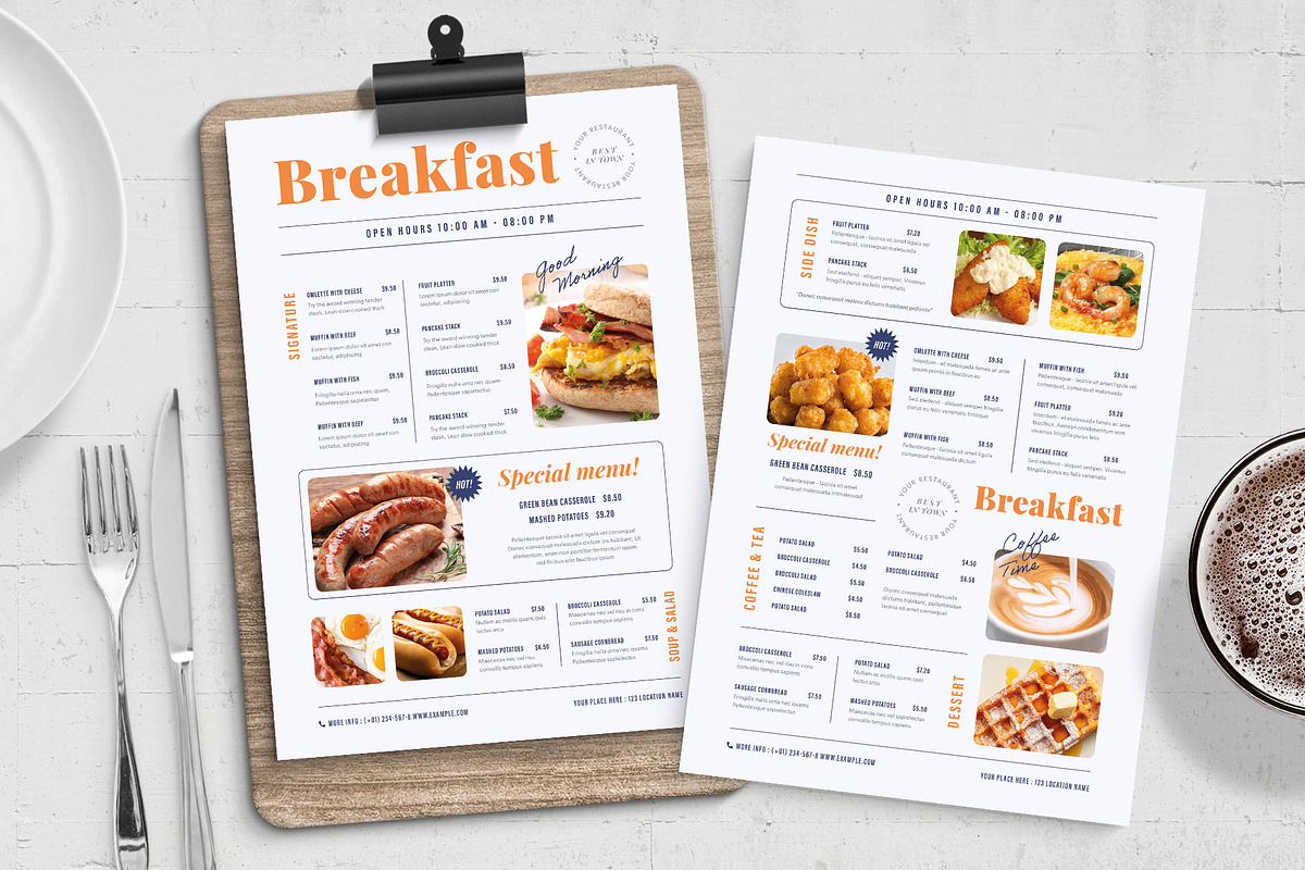 Breakfast Menu Template, a Flyer Template by BrandPacks (Photo 1 of 4)