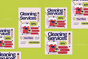 Retro Cartoon Cleaning Service Flyer, a Flyer Template by graphicook (Thumbnail 4 of 4)