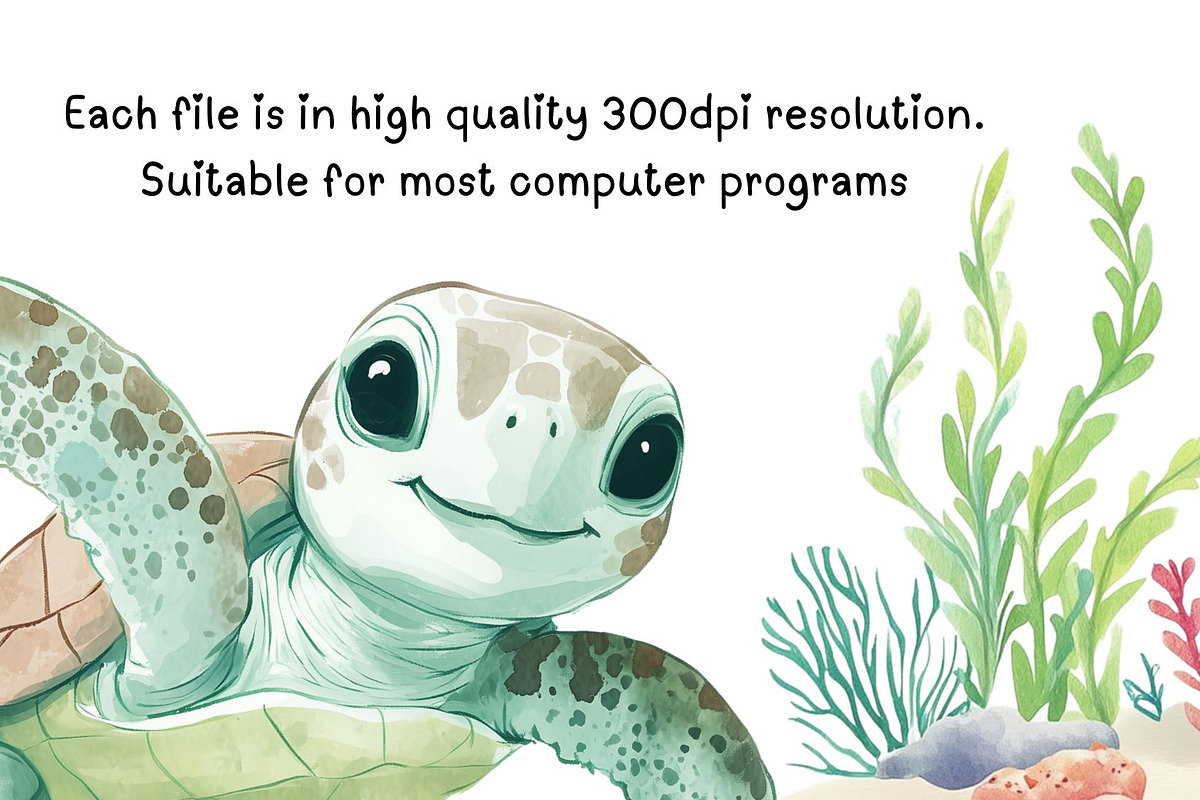 Cute Sea Life Clipart, an Illustration by PassionPNGcreation (Photo 8 of 13)
