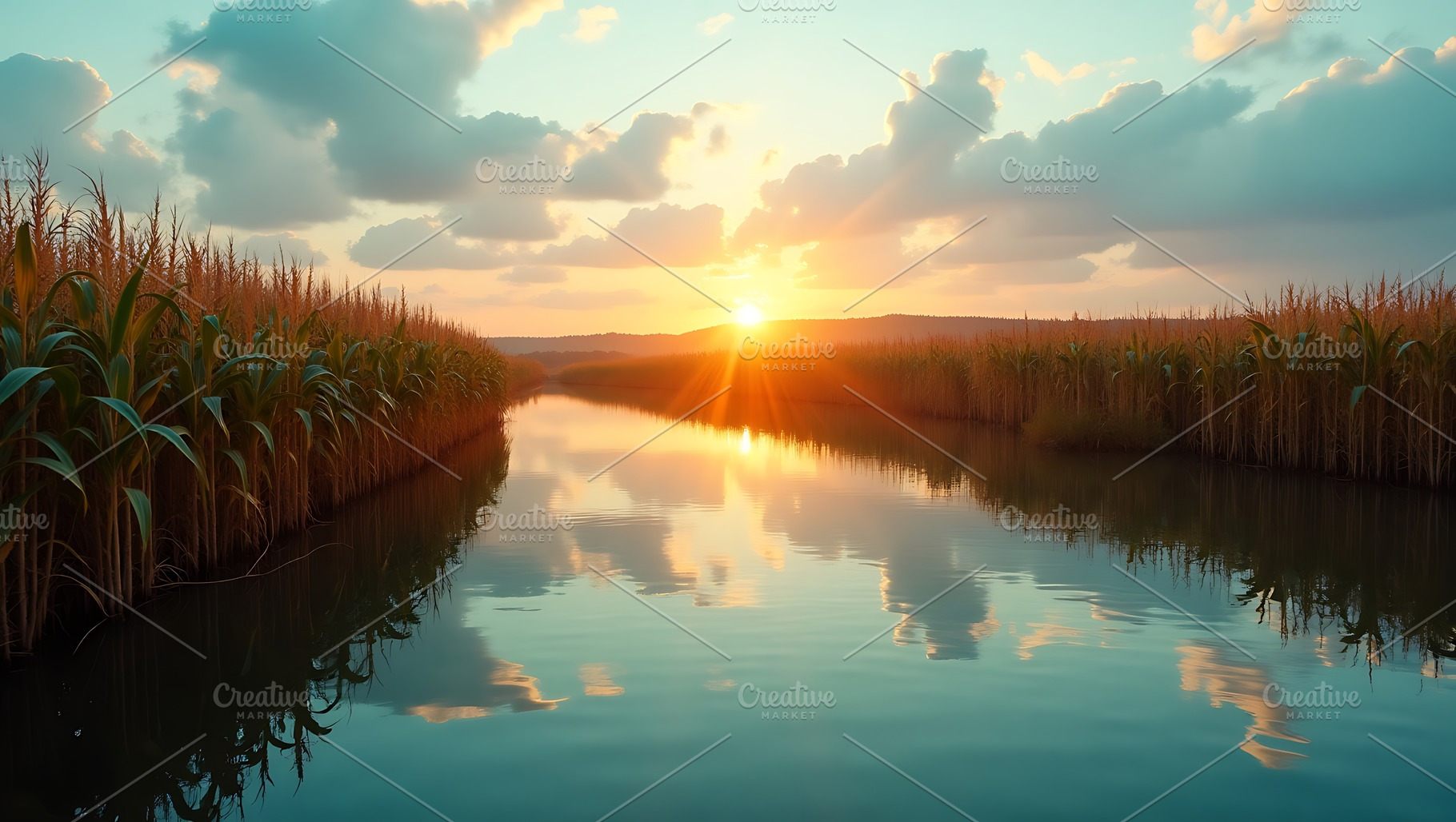 Golden sunset reflecting on a calm, a Nature Photo by Artonix