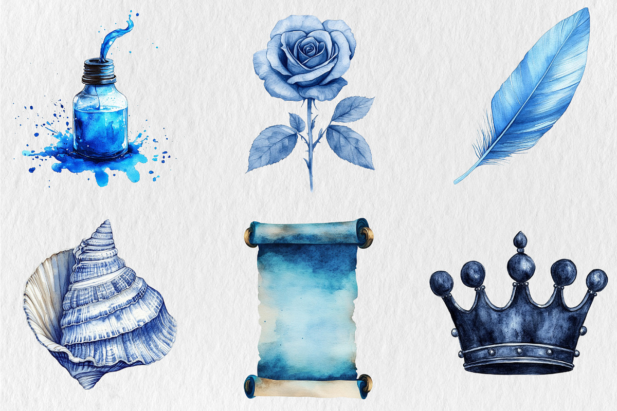 Blue Ink Elements Clipart, an Illustration by Rose Art (Photo 4 of 5)