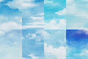 Blue Sky Watercolor Backgrounds, a Texture Illustration by ArtbyHien (Thumbnail 3 of 4)