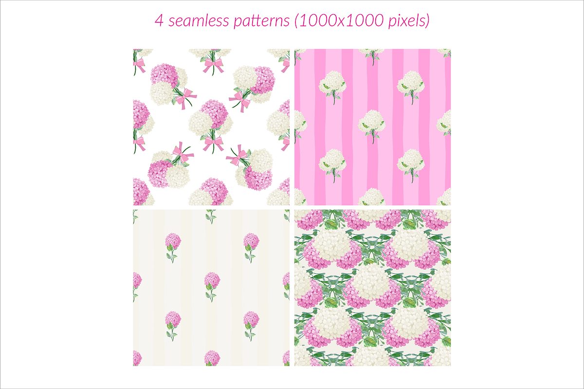 Pink and white hydrangea clipart, an Illustration by Annakristal (Photo 4 of 4)