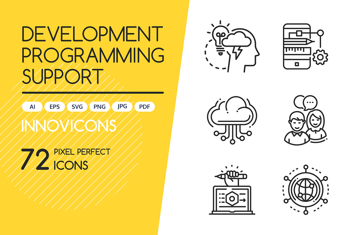 Programming & Support Line Icons, an Outline Icon by Boyko Pictures (Photo 1 of 11)