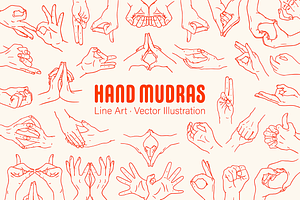 Hand Mudras Yoga Vector set, a Healthcare Illustration by Allaxel Studio