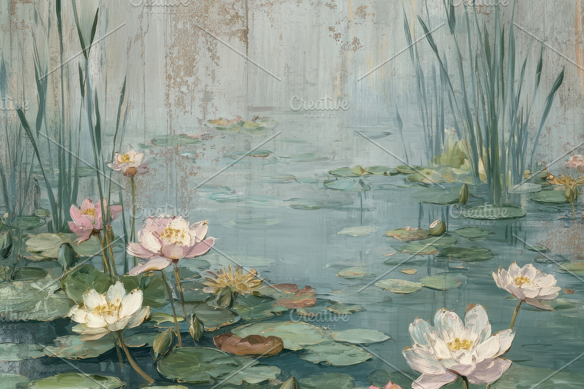 Serene Swamp - Wallpaper soft tones, a Decorative Illustration by Virgo Studio