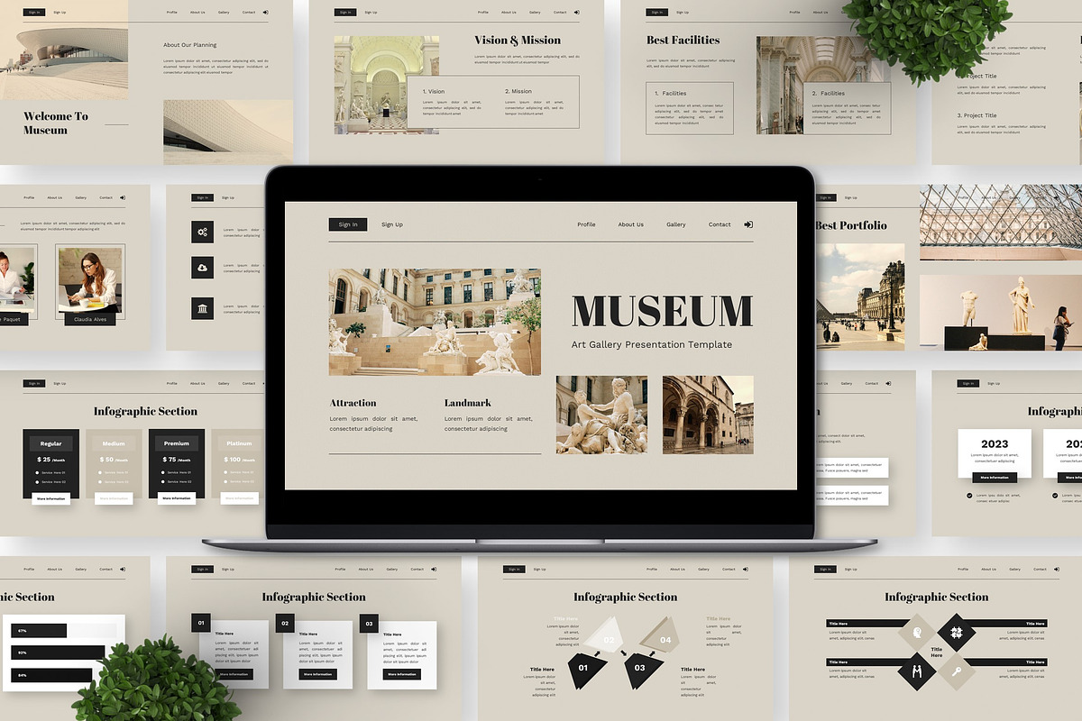 Museum - Art Gallery Google Slide preview 3