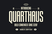 Quarthaus: Bold Condensed Sans Serif, a Sans Serif Font by Hustle Supply Co. (Thumbnail 1 of 6)