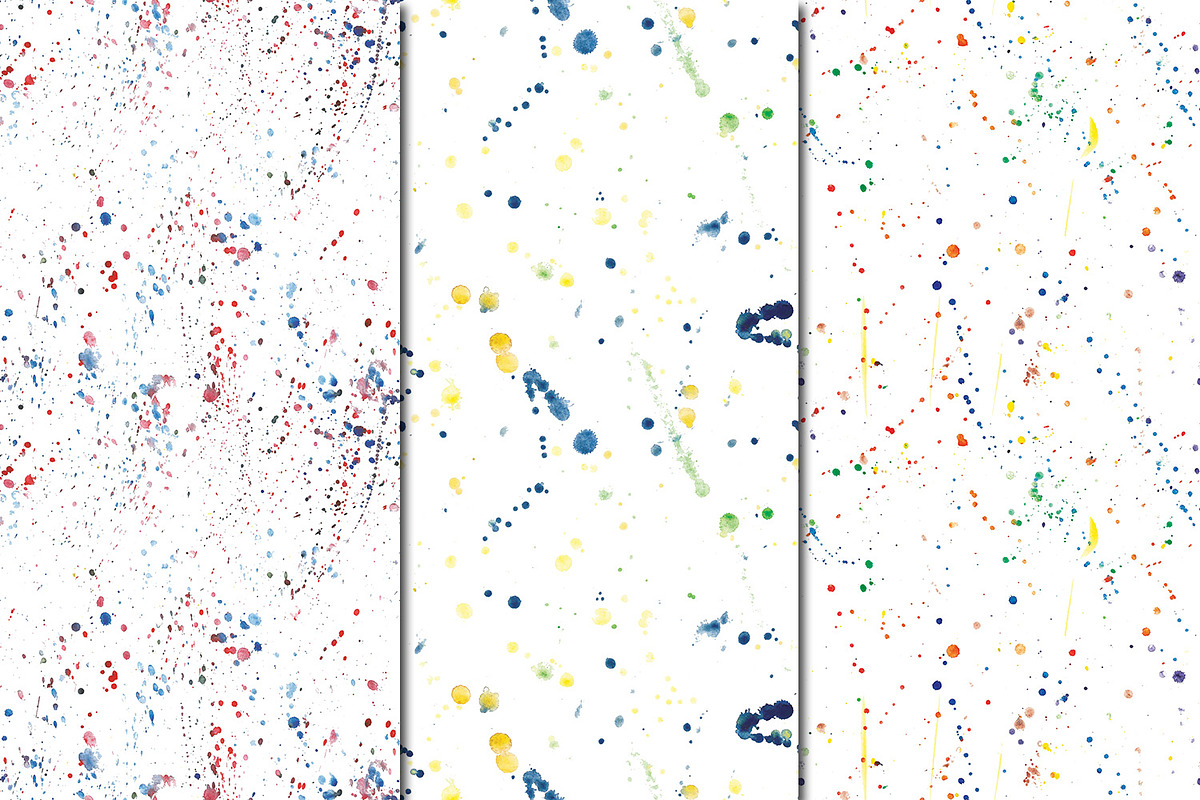 Watercolor Splashes patterns, a Pattern Graphic by DollyPotterson (Photo 3 of 7)