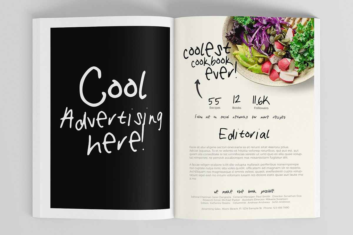 32 Pages Cool CookBook Magazine, a Magazine Template by DeLaGranSiete (Photo 2 of 11)