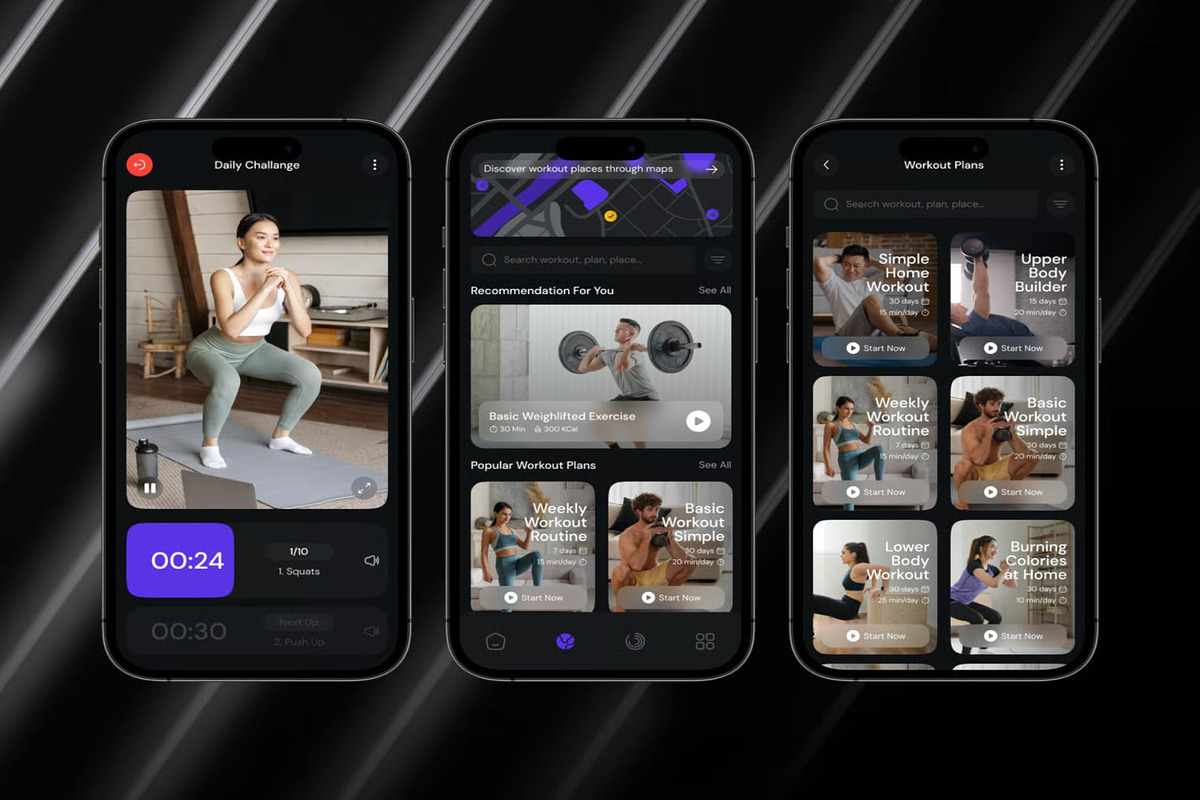 SuperFit Workout Fitness Mobile App, an UI Kit Template by Lumina_ui_ux202 (Photo 4 of 7)