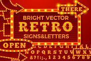 Vector Retro style light letters, a Decorative Illustration by Tashal (Thumbnail 1 of 15)