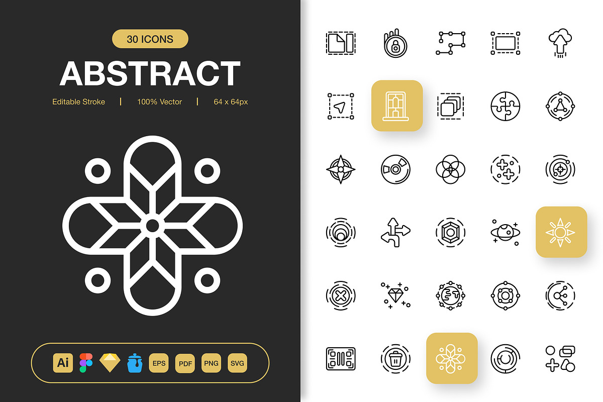 Abstract Icons, an Outline Icon by Spacepixel Creative