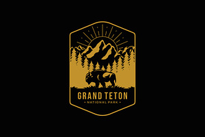 Grand Teton National Park logo, a Branding & Logo Template by swarnstudio