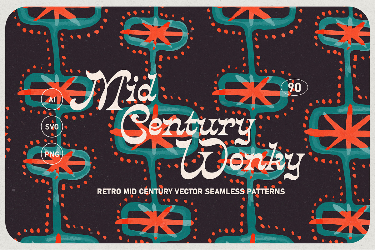 Mid Century Wonky Patterns, a Pattern Graphic by angelainthefields (Photo 1 of 10)