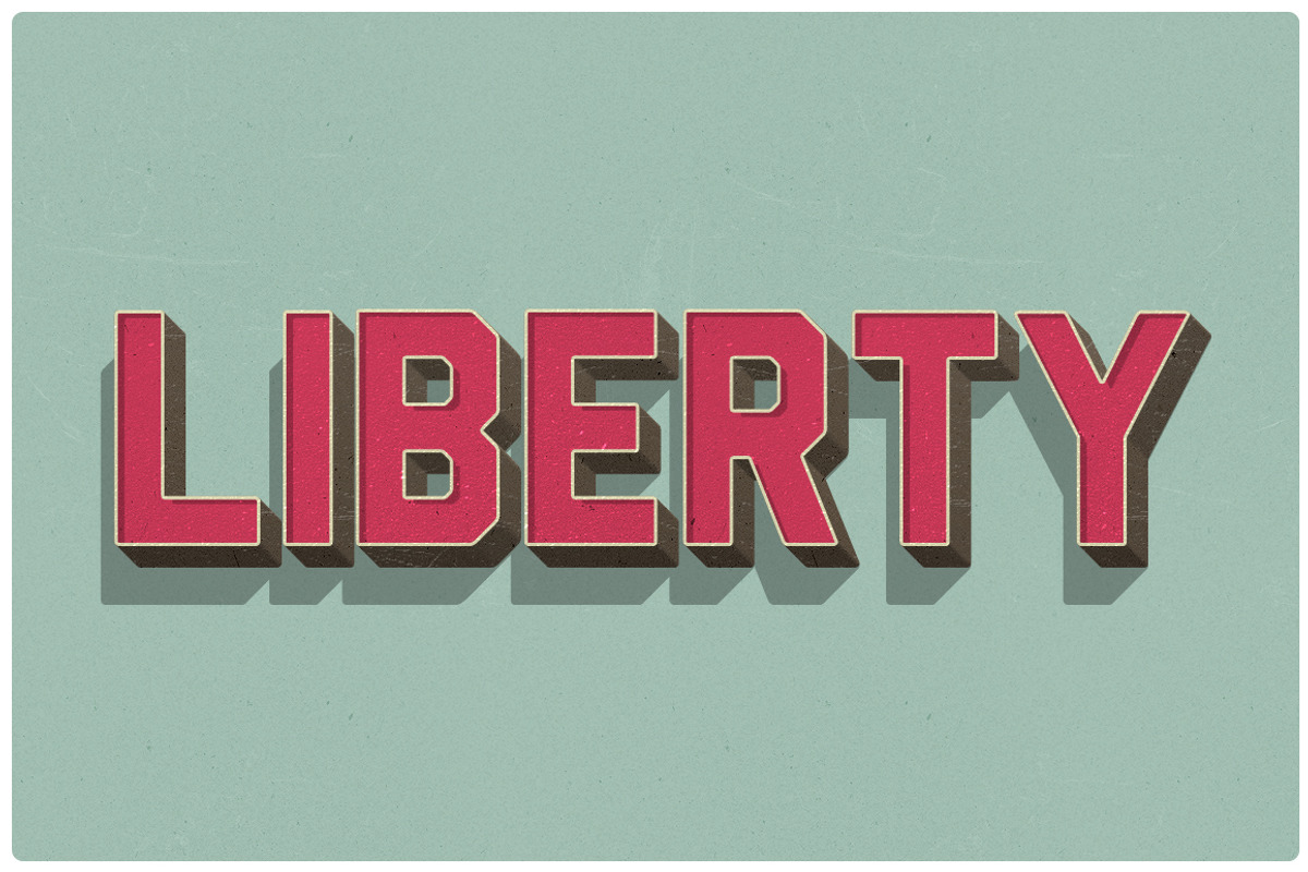 3D Retro Text Styles for Photoshop, a Layer Style Add-On by Creativenauts (Photo 4 of 5)