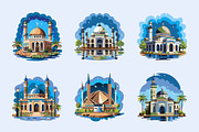 Mosque Illustration Art Set, a Decorative Illustration by Prosymbols (Thumbnail 7 of 10)