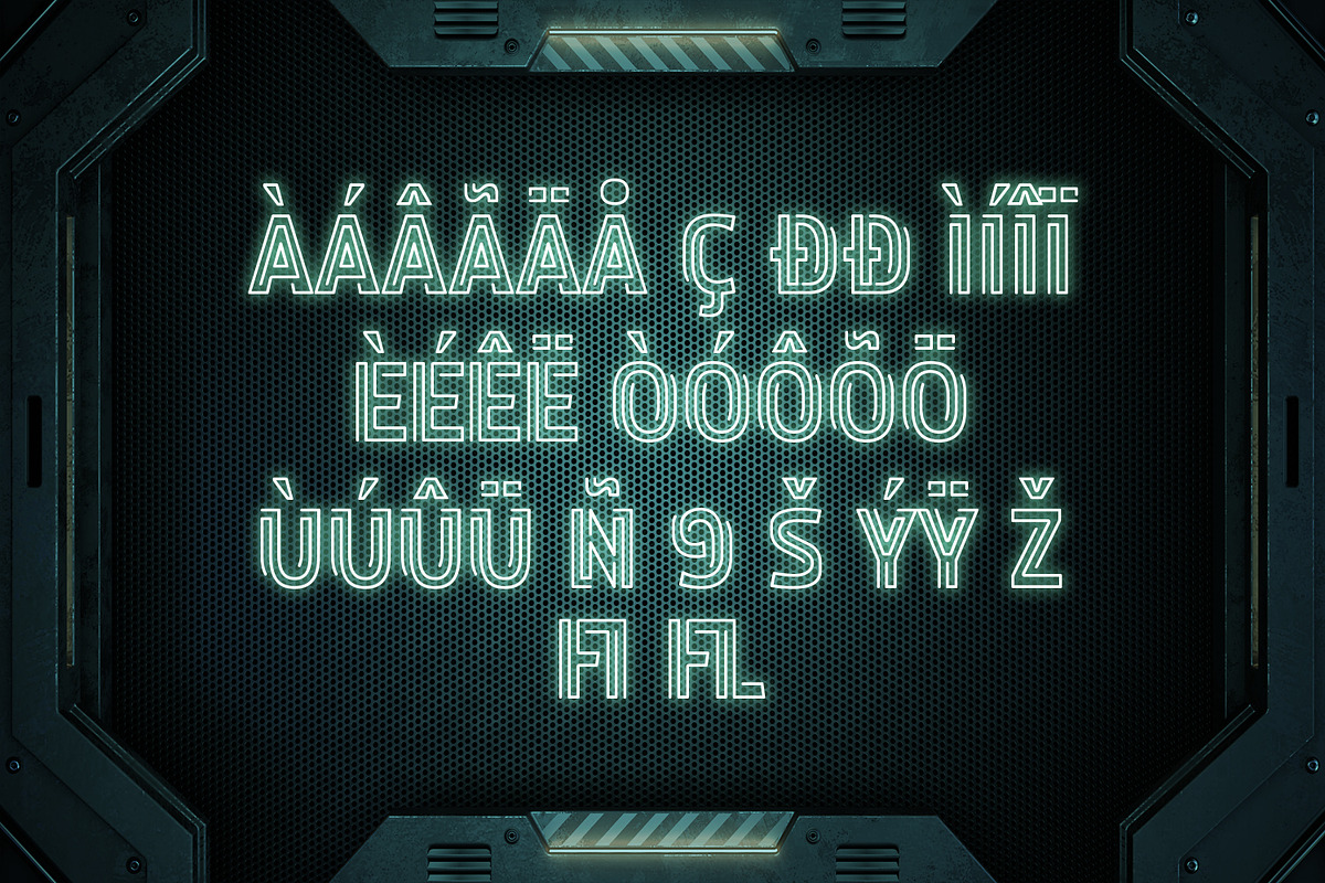 Starlux – Sci-fi Neon Font, a Sans Serif Font by Almarkhatype (Photo 9 of 10)