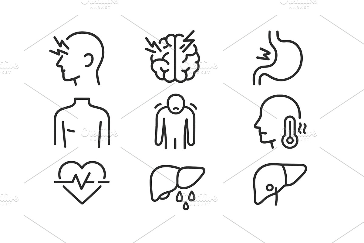 Icons representing various health, an Object Illustration by ZinetroN