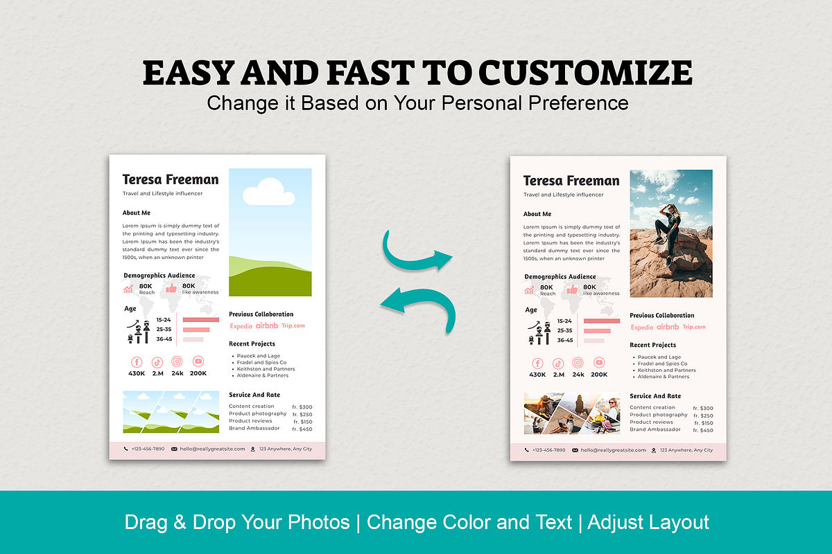 Canva Influencer Media Kit Templates preview 5