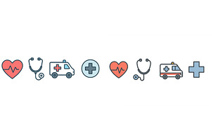 Medical symbols and icons, a Healthcare Illustration by ZinetroN