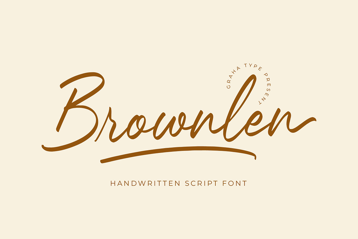Brownlen - Handwritten Script Font, a Script Font by Graha Type (Photo 1 of 12)
