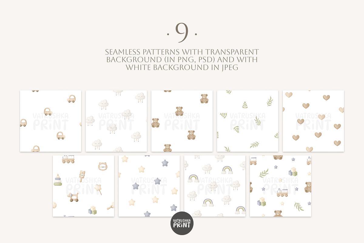 Whimsy Toys - kids patterns, a Pattern Graphic by vatrushkaprint_store (Photo 2 of 7)