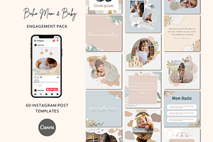 60 Mom And Baby Boho Instagram Templ