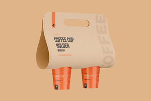 Coffee Cups Holder, Carrier Mockup