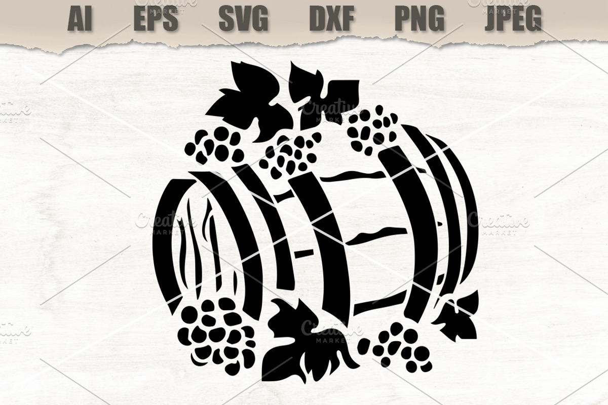 Stencil Wine Barrel, a Decorative Illustration by MARYCRAFTIRIA (Photo 1 of 3)