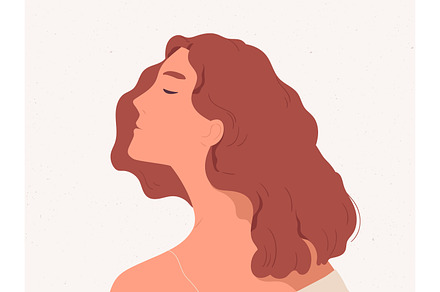 Dreaming woman portrait, a Person Illustration by Good Studio