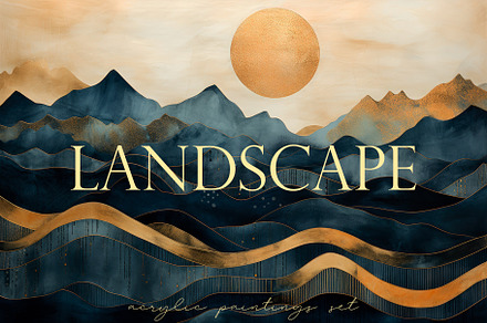 Geometric mountain landscape., a Wallpaper Graphic by O m N i  Studio